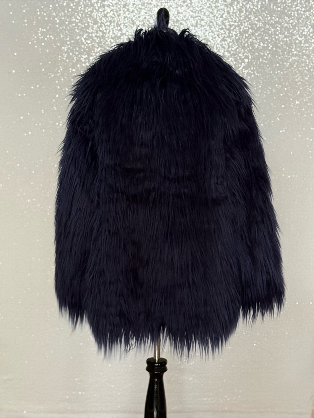 Azalea Wang Breckenridge Blue Faux Fur Coat Medium NWT Long Shaggy Plush Y2K - Picture 9 of 15